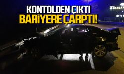 Karabük'te bariyere çarpan otomobilin sürücüsü yaralandı