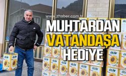 Devrekli muhtardan 250 kişiye sıvı yağ hediyesi!