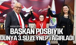 Başkan Posbıyık Dünya 3.sü Zeynep Tuncay'ı makamında ağırladı!
