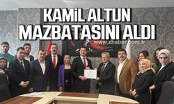 Kilimli Belediye Başkanı Kamil Altun mazbatasını aldı!
