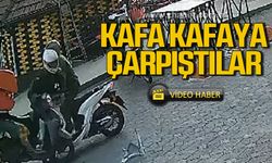 Kdz. Ereğli'de iki motosikletin çarpıştığı kaza anı güvenlik kamerasında