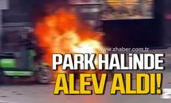 Devrek'te park halindeki elektrikli bisiklet alev alev yandı!