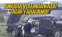 Ankara yolunda kaza! Hurdaya dönen araçtan sağ kurtuldu!