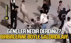 Amasra'da kavga! Birbirlerine böyle saldırdılar!