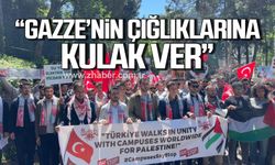 Zonguldak Bülent Ecevit Üniversitesi öğrencilerinden İsrail'e tepki yürüyüşü!