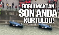 Karabük'te araç çaya uçtu! Sürücü boğulmaktan son anda kurtuldu!