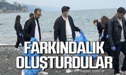 Zonguldak'ta öğrenciler sahilde çöp topladı!