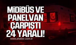 Konya'da midibüs ve panelvan çarpıştı! 24 yaralı!