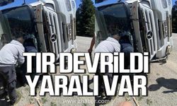 Kastamonu'da tomruk yüklü tır devrildi! 1 yaralı!