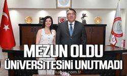 ZBEÜ birincisi Gülümser Kahveci Rektör Özölçer’i ziyaret etti!