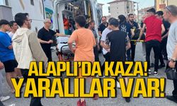 Alaplı'da kaza! Motosiklet yolda yürüyen kadına çarptı!