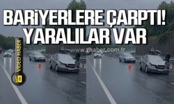 Kdz. Ereğli’de araç bariyerlere çarptı! Yaralılar var!