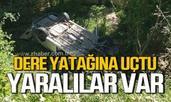 Karabük’te otomobil dere yatağına uçtu! Yaralılar var!