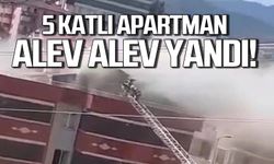 Karabük'te 5 katlı apartman alevlere teslim oldu!