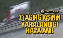 Karabük'te 1'i ağır 6 kişinin yaralandığı kaza anı!