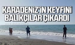 Düzce'de denize girmek yasaklandı! Karadeniz'in keyfini balıkçılar çıkardı!