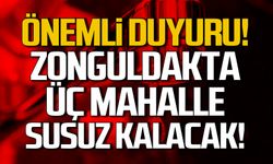 Önemli duyuru! Zonguldak'ta 3 mahalle susuz kalacak!