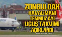 Zonguldak Havalimanı temmuz ayı uçuş takvimi açıklandı!