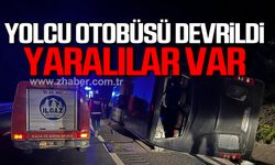 Kastamonu'da yolcu otobüsü devrildi! Yaralılar var!