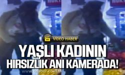 Zonguldak'ta yaşlı kadının kolonya çaldığı an kamerada!