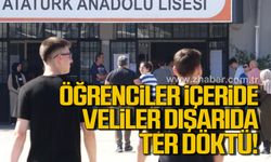 Zonguldak'ta YKS heyecanı! Öğrenciler içeride veliler dışarıda ter döktü!