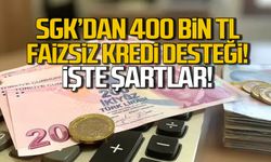 SGK'dan 400 bin TL faizsiz kredi desteği!