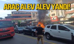 Alaplı'da araç alev alev yandı!