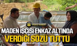 Maden işçisi Murat Biçer enkaz altında söz verdiği mancar çorbasını aileye ikram etti!