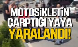 Motosikletin çarptığı yaya yaralandı!