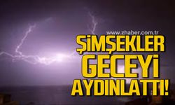 Zonguldak'ta şimşekler geceyi böyle aydınlattı!