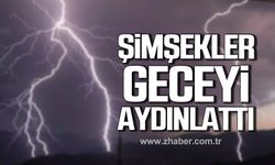Fırtına korkusu! Zonguldak’ta şimşekler geceyi aydınlattı!