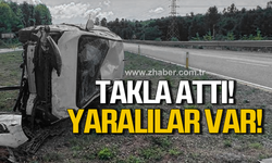 Ereğli'de otomobil takla attı! Yaralılar var!