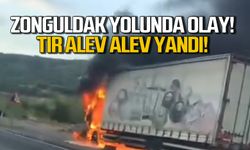 Gökçebey-Yenice yolunda TIR yandı!