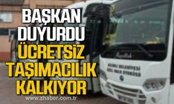 Kilimli Özel Halk otobüslerinde ücretsiz taşımacılık kalkıyor!