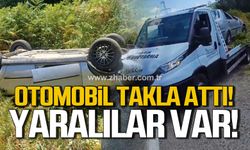 Çaycuma'da otomobil takla attı! Yaralılar var!