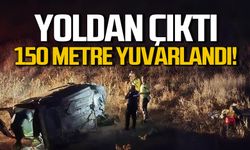 Yoldan çıktı! 150 metre yuvarlandı!