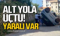 Zonguldak’ta otomobil alt yola uçtu! Yaralı var!