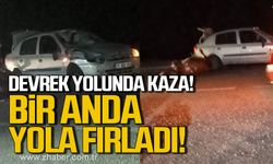 Zonguldak Devrek yolunda kaza! Büyükbaş hayvana çarptı!