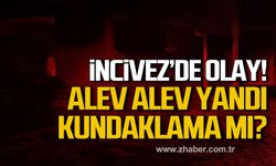 İncivez'de park halindeki araç alev alev yandı! Kundaklama mı?