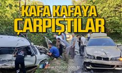 Bartın’da iki otomobil kafa kafaya çarpıştı! Yaralı var!