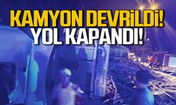 Kamyon devrildi! Ereğli-Alaplı yolu kapandı!