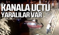 Bartın'da otomobil kanala uçtu! Yaralılar var!