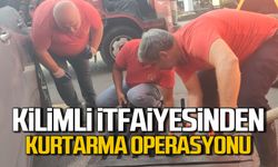 Kilimli itfaiyesinden kurtarma operasyonu!