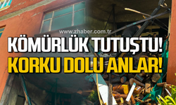 Kömürlük tutuştu! Korku dolu anlar!