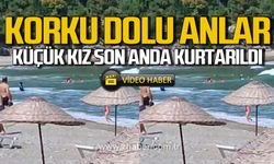 Plajda korku dolu anlar! Küçük kız boğulma tehlikesi geçirdi!