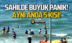 Sahilde büyük panik! Aynı anda 5 kişi!