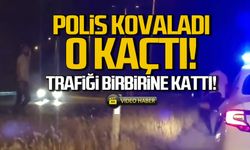 Polis kovaladı o kaçtı! Trafiği birbirine kattı!