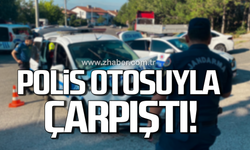 Karabük'te sürücü polis otosuna çarptı!