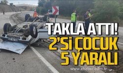 Karabük'te otomobil takla attı! 2'si çocuk 5 yaralı!