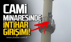 Bartın'da cami minaresinde intihar girişimi!